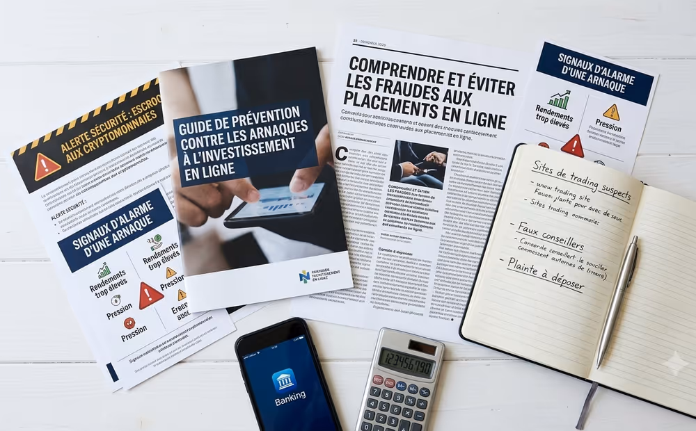 Guides de prévention et signaux d'alerte contre les arnaques à l'investissement en ligne